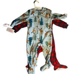 New Carter's zip Fleece Footie Pajamas 18M